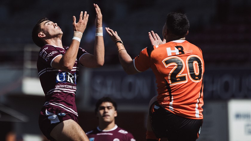 2025 Jersey Flegg Cup action at 4 Pines Park