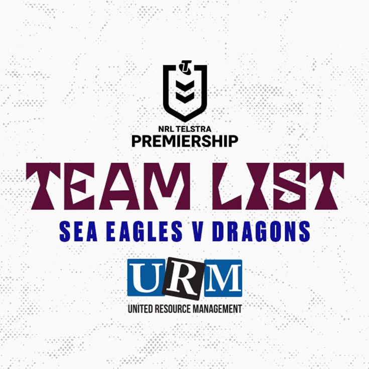 Team List: NRL Round 7 v Dragons