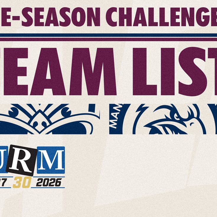 Team List: Pre-season Challenge vs Warriors