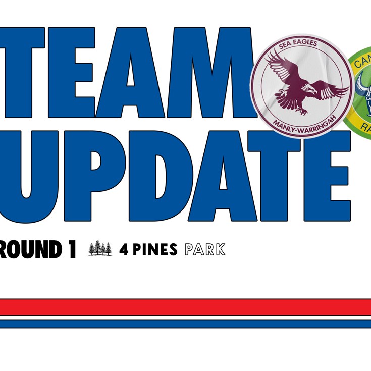 Team Update: NRL Round 1 vs Raiders