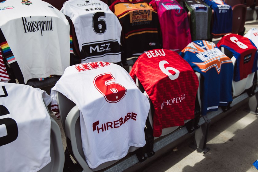 Remembering Beau jersey collection on display in the Bob Fulton Stand at 4 Pines Park