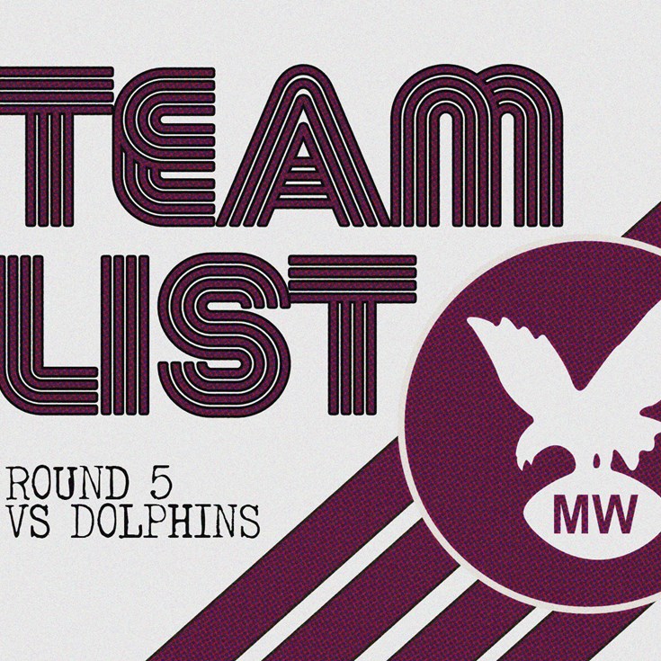 Team List: NRL Round 5 vs Dolphins