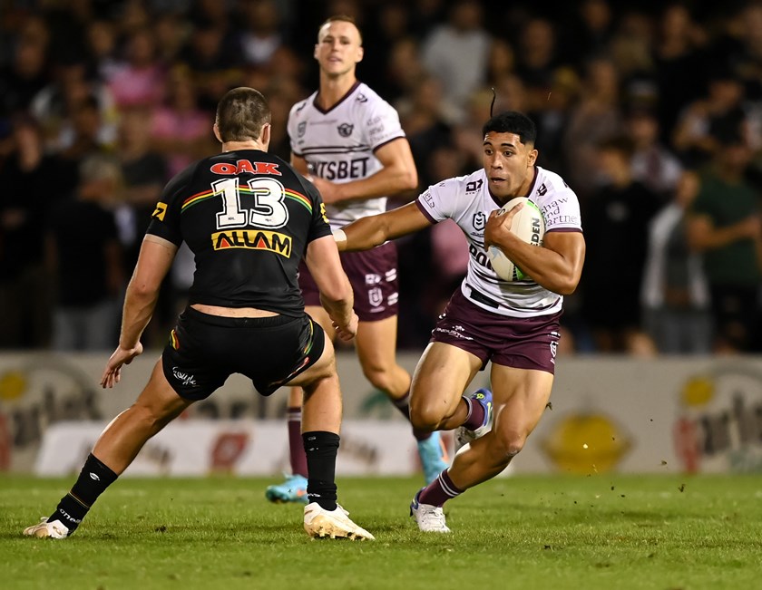 Tolu Koula makes his NRL debut with Manly in Round 1, 2022 vs Panthers