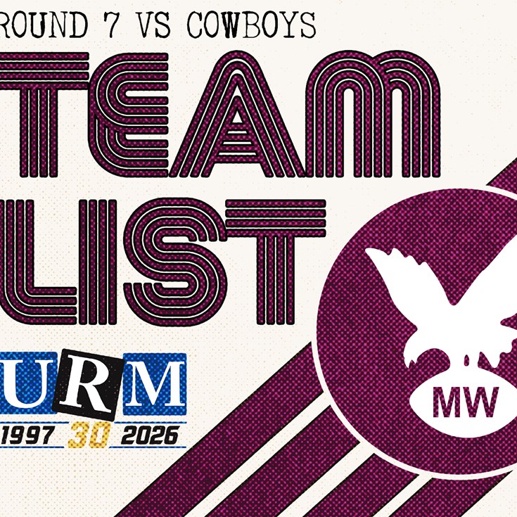 Team List: NRL Round 7 vs Cowboys