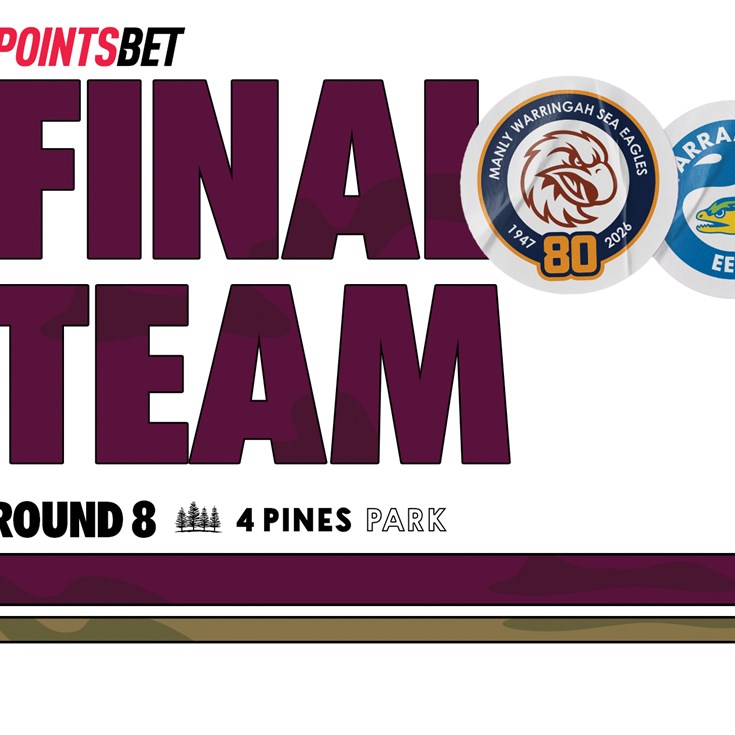 Final Team: ANZAC Round vs Eels