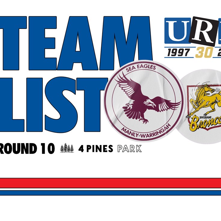 Team List: NRL Round 10 vs Broncos