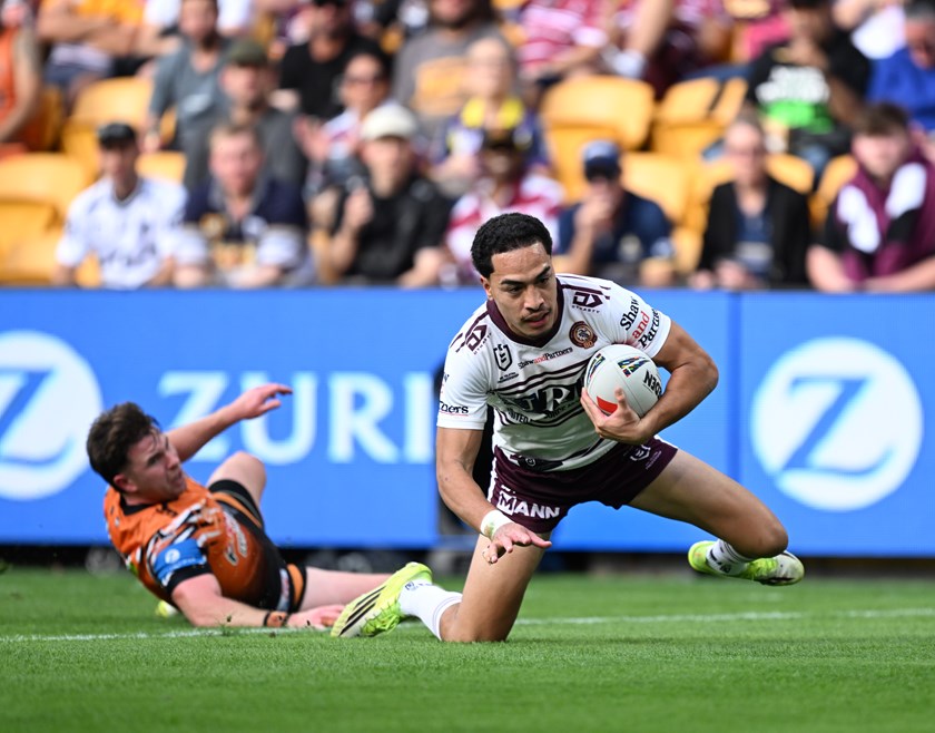 Hopoate extended his try-scoring-streak to seven games when crossing against the Tigers