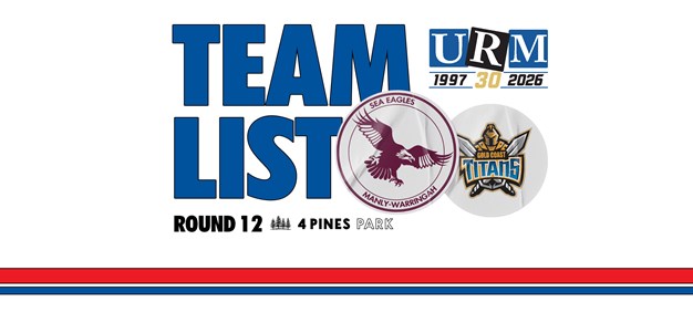 Team List: NRL Round 12 vs Titans