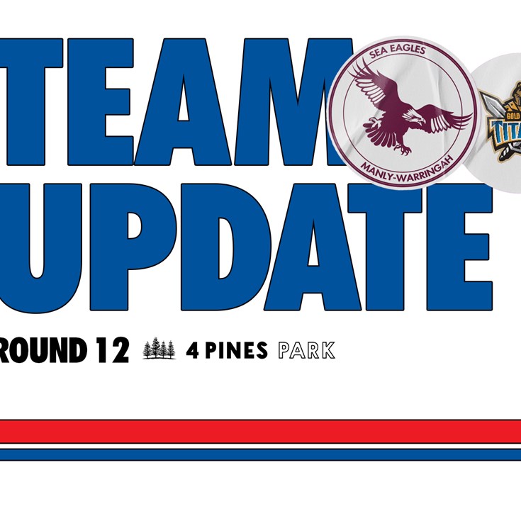 Team Update: NRL Round 12 vs Titans