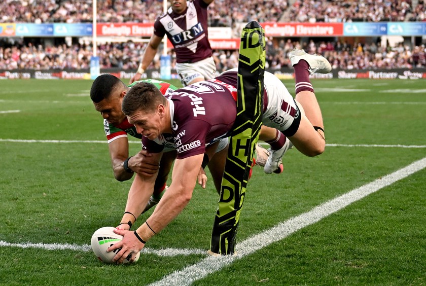 Reuben Garrick scored two tries in last season's win over the Rabbitohs at 4 Pines Park