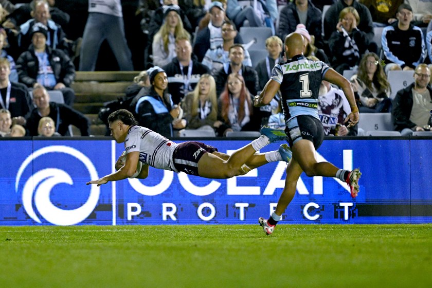 Fly low-low: Clayton Faulalo en route to his fifth try in six games 