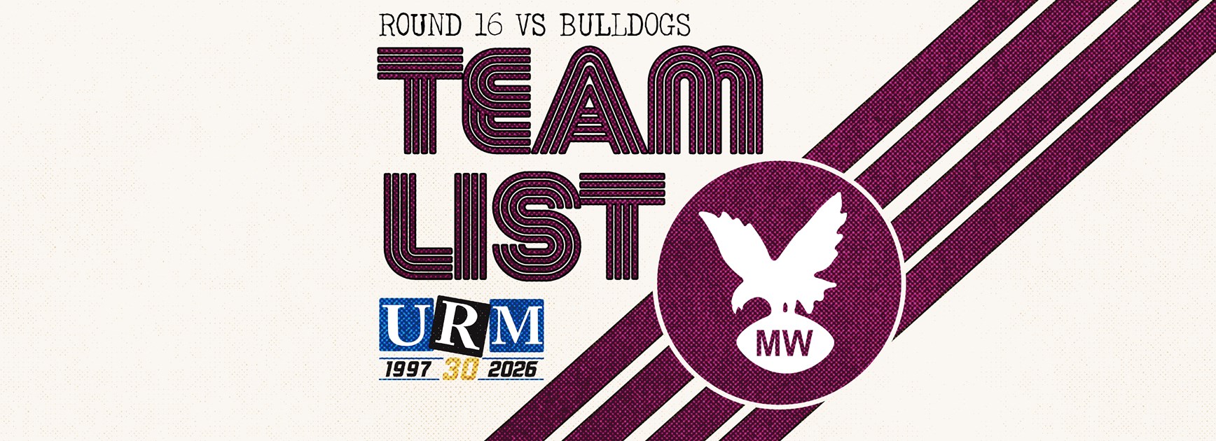 Team List: NRL Round 16 vs Bulldogs