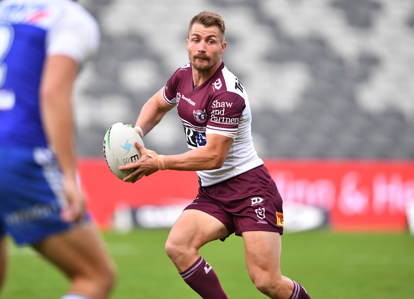 Kieran Foran played five-eighth in Manly's biggest ever win over the Bulldogs