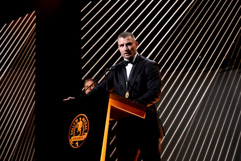 Kieran Foran was awarded the 2025 Ken Stephen Medal at the Dally M Awards