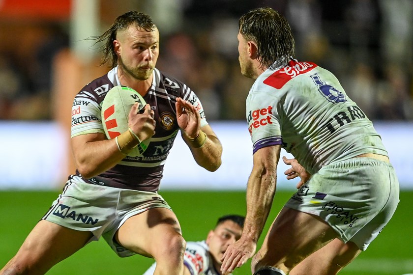 Feledy in action at 4 Pines Park against the Melbourne Storm in Round 17