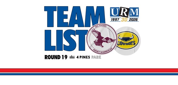 Team List: NRL Round 19 vs Cowboys