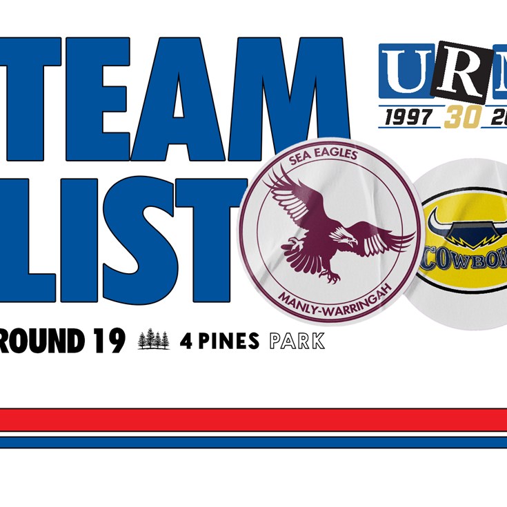 Team List: NRL Round 19 vs Cowboys