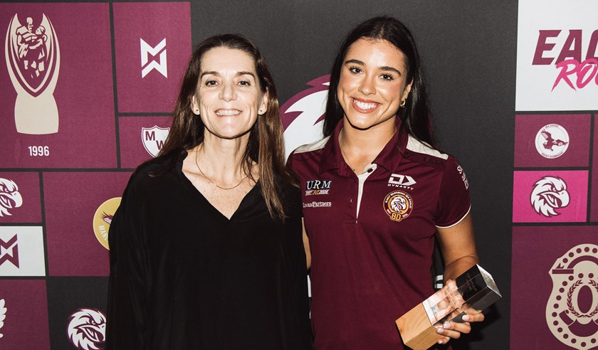 Manly Warringah Sea Eagles Board Director Julie Sibraa & Female Player of the Year Dior O'Davis