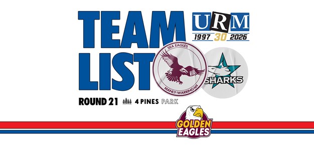 Team List: NRL Round 21 vs Sharks