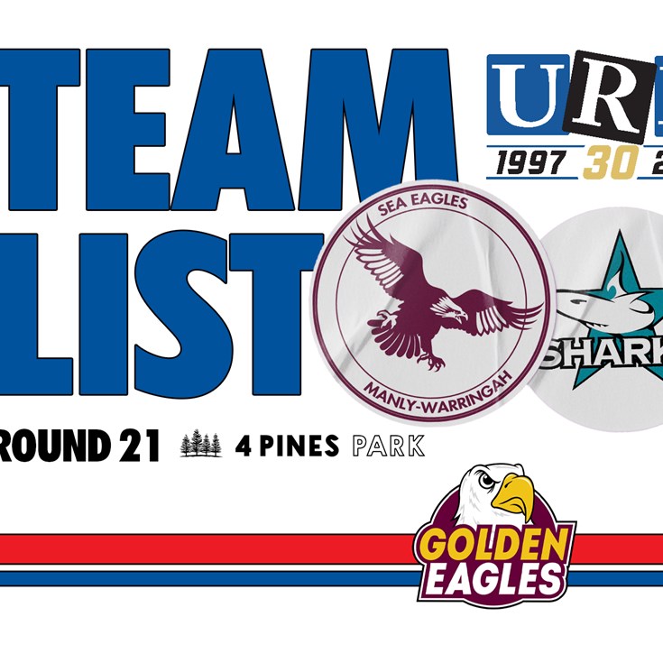 Team List: NRL Round 21 vs Sharks