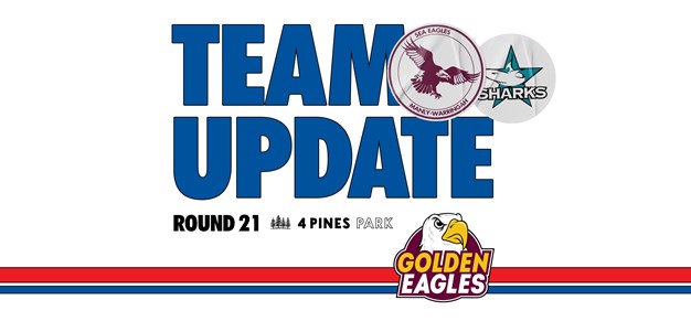 Team Update: NRL Round 21 vs Sharks