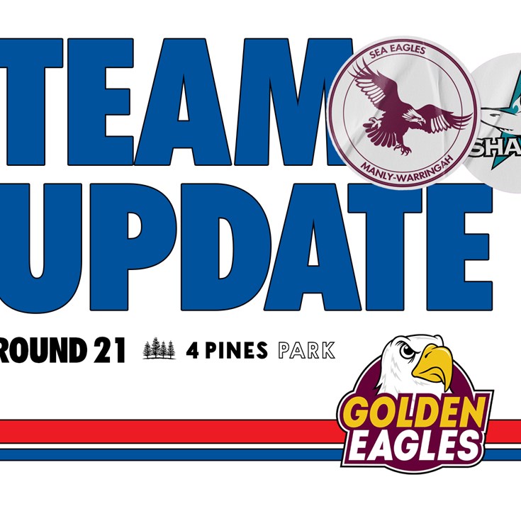 Team Update: NRL Round 21 vs Sharks