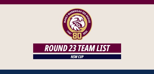 Team List; NSW Cup Round 23 vs Storm
