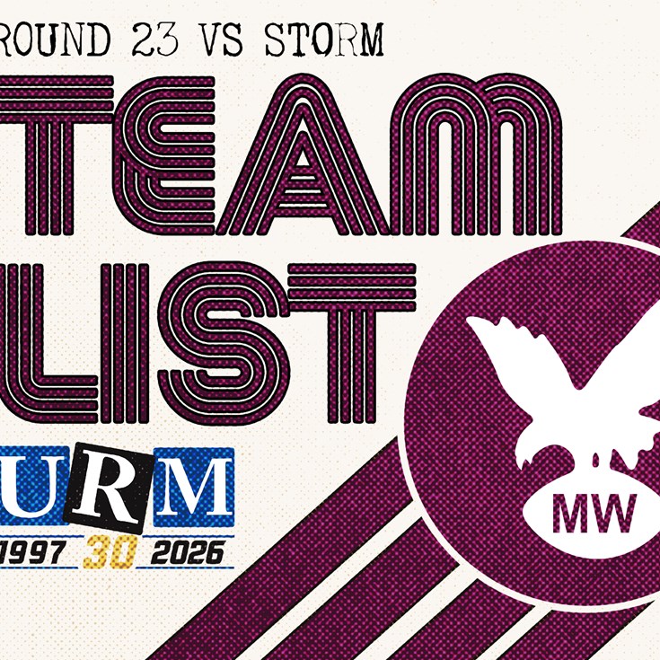 Team List: NRL Round 23 vs Storm