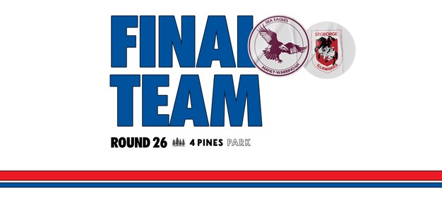 Final Team: Round 26 vs Dragons