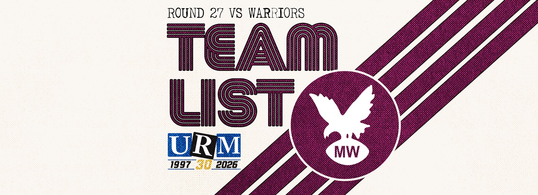 Team List: NRL Round 27 vs Warriors