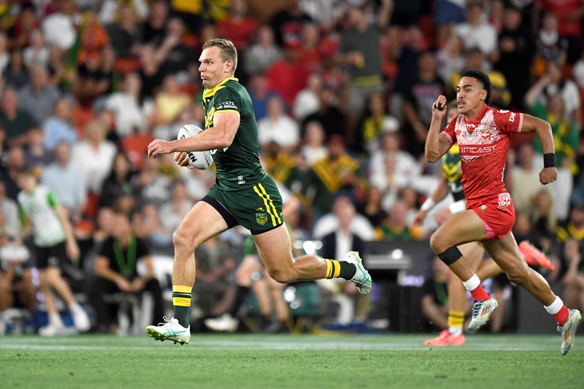 Turbo puts the foot down against Tonga in the 2024 Pac Champs Final.