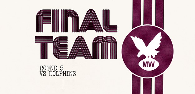 Final Team: Round 5 vs Dolphins