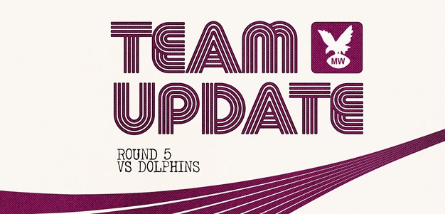 Team Update: NRL Round 5 vs Dolphins
