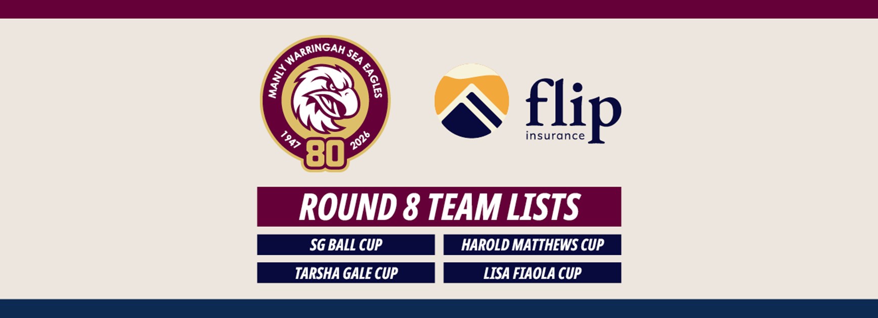 Team Lists: Junior Reps Round 8