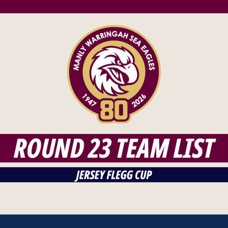 Team List: Jersey Flegg Cup Round 23 vs Storm