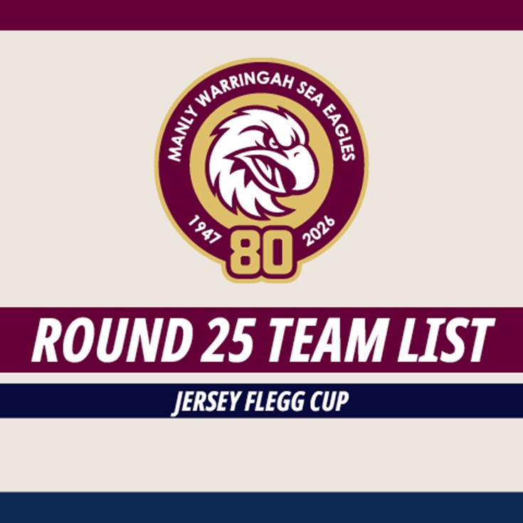 Team List: Jersey Flegg Cup Round 25 vs Knights